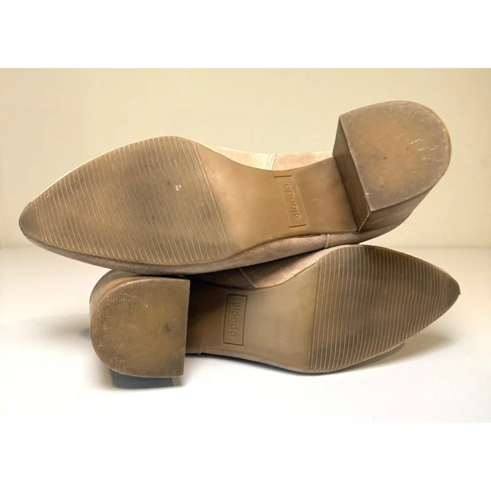 Blondo Women's Tasel Waterproof Ankle Bootie US 7.5 Tan Suede